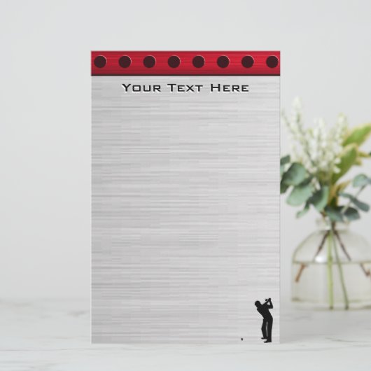 ブラシ仕上げアルミルックゴルファー 便箋 (スタンド正面)