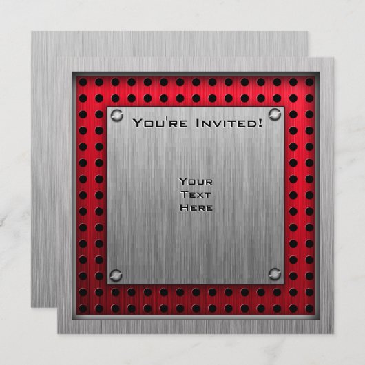 ブラシ仕上げアルミルックゴルファー 招待状 (正面/裏面)