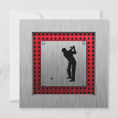 ブラシ仕上げアルミルックゴルファー 招待状 (裏面)