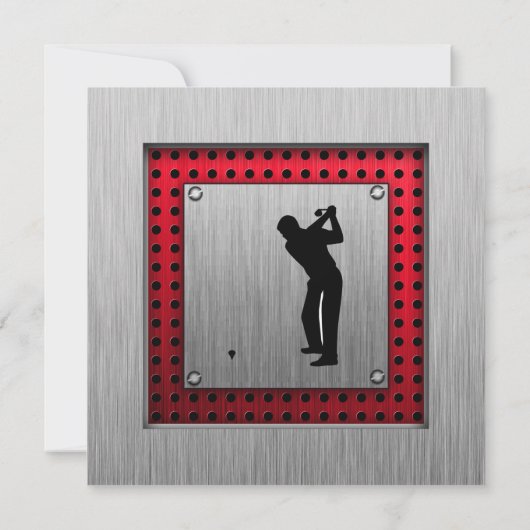 ブラシ仕上げアルミルックゴルファー 招待状 (裏面)