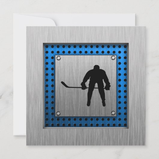 ブラシ仕上げアルミルックホッケー 招待状 (裏面)