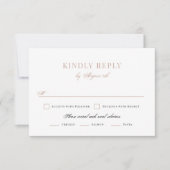 ブラシ仕上げオーバーレイウェディングRSVP 出欠カード (正面)