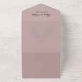 ブラシ仕上げオーバーレイフローラすべて1つの招待状 オールインワン招待状 (外側)