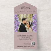 ブラシ仕上げオーバーレイフローラすべて1つの招待状 オールインワン招待状 (内側)