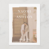 ブラシ仕上げオーバーレイ結婚式の日付を保存 ポストカード (正面)