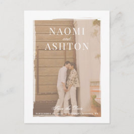 ブラシ仕上げオーバーレイ結婚式の日付を保存 ポストカード