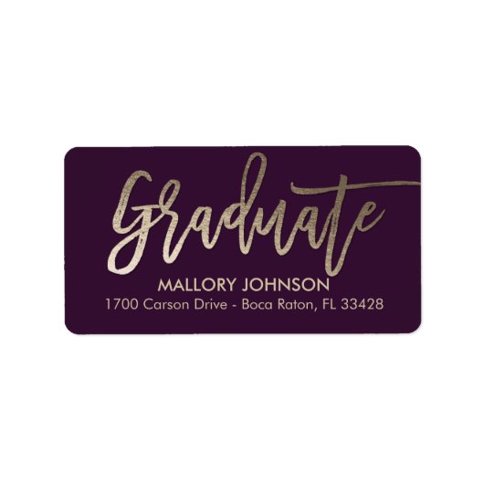 ブラシ仕上げグライマー編集可能カラー卒業ラベル ラベル (正面)