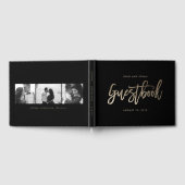 ブラシ仕上げグライマー編集可能結婚カラーズゲストブック ゲストブック (全面)