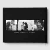 ブラシ仕上げグライマー編集可能結婚カラーズゲストブック ゲストブック (裏面)