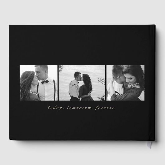 ブラシ仕上げグライマー編集可能結婚カラーズゲストブック ゲストブック (裏面)