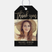 ブラシ仕上げグライム編集可能カラー卒業メッセージカード ギフトタグ (正面)