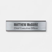 ブラシ仕上げシルバールックオフィス サインプレート (正面)