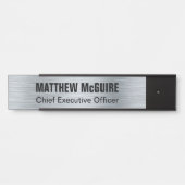 ブラシ仕上げシルバールックオフィス サインプレート (正面)