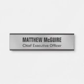 ブラシ仕上げシルバールックオフィス サインプレート (正面)