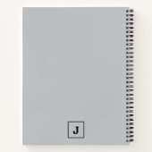 ブラシ仕上げシルバー レトロ ボールド セリフ オフィス ネームプレート ノートブック (裏面)