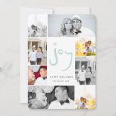 ブラシ仕上げジョイ書道スターブルー6フォトコラージュ シーズンカード (正面)