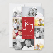 ブラシ仕上げジョイ書道スターホワイト6フォトコラージュ シーズンカード (正面)