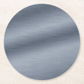 ブラシ仕上げスチールの外観のエレガント背景 ラウンドペーパーコースター (正面)