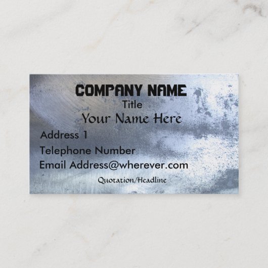 ブラシ仕上げスチール金属効果名刺 名刺 (正面)