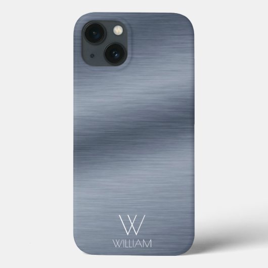 ブラシ仕上げステンレス鋼DesigPersonalizedモノグラム Case-Mate iPhoneケース (裏面)