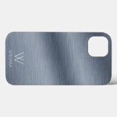 ブラシ仕上げステンレス鋼DesigPersonalizedモノグラム Case-Mate iPhoneケース (裏面 (横))