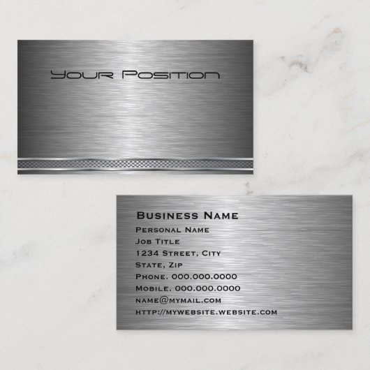ブラシ仕上げダークシルバー企業のの名刺 名刺 (正面/裏面)