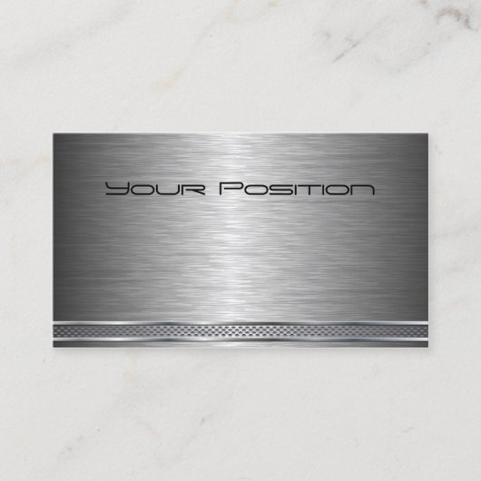 ブラシ仕上げダークシルバー企業のの名刺 名刺 (正面)