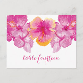ブラシ仕上げハイビスカスフローラテーブル番号葉書 ポストカード