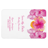 ブラシ仕上げハイビスカスフローラ日付フレキシマグネットを保存 マグネット (横)