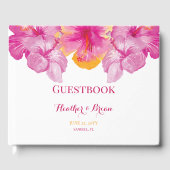 ブラシ仕上げハイビスカス結婚フローラ ゲストブック (正面)