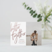 ブラシ仕上げバラ金ゴールドより良い一緒に日付を保存 ポストカード (スタンド正面)