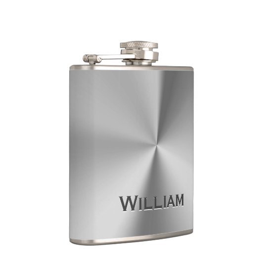ブラシ仕上げパーソナライズされた金属名 フラスク