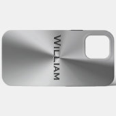 ブラシ仕上げパーソナライズされた金属名 Case-Mate iPhoneケース (裏面 (横))