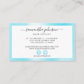 ブラシ仕上げメタリックアクアブルーエレガントスクリプト 名刺 (裏面)