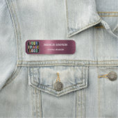 ブラシ仕上げメタリックピンク：会社のロゴ、名前、タイトル 名札 (インサイチュ)