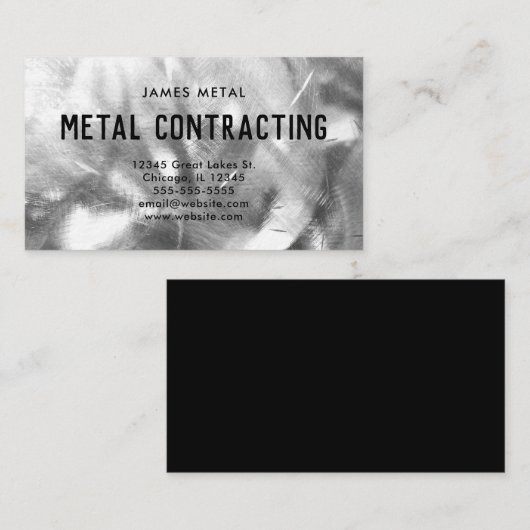 ブラシ仕上げメタルのテクスチャフォト 名刺 (正面/裏面)