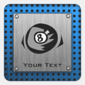 ブラシ仕上げメタルの外観;青8ボール スクエアシール (正面)