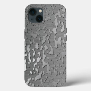 ブラシ仕上げメタルの水滴 iPhone 13ケース