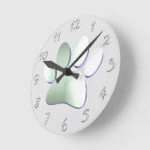 ブラシ仕上げメタルドッグポープリント ラウンド壁時計 (傾斜)