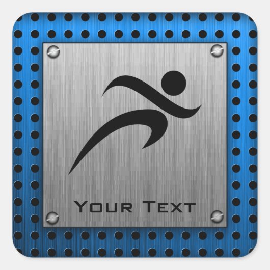 ブラシ仕上げメタルランニングルックの スクエアシール (正面)