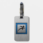 ブラシ仕上げメタルランニングルックの ラゲッジタグ (裏面縦)