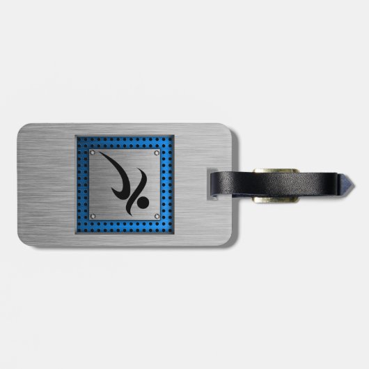 ブラシ仕上げメタルランニングルックの ラゲッジタグ (裏面横)