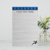 ブラシ仕上げメタルランニングルックの 便箋 (スタンド正面)