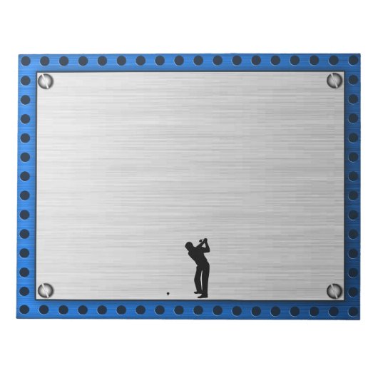 ブラシ仕上げメタルルックゴルフ ノートパッド (正面)