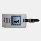 ブラシ仕上げメタルルックゴルフ ラゲッジタグ (正面横)