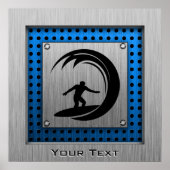 ブラシ仕上げメタルルックサーフィン ポスター (正面)