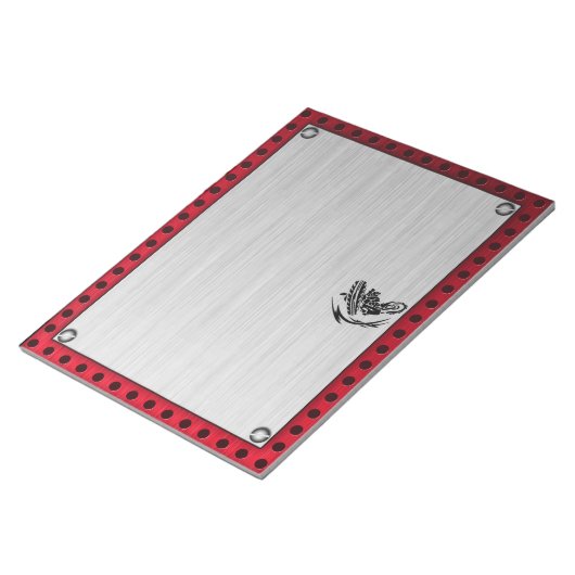 ブラシ仕上げメタルルックダートバイク ノートパッド (アングル)