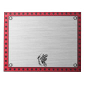 ブラシ仕上げメタルルックダートバイク ノートパッド (正面)