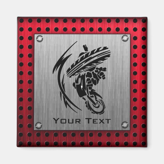 ブラシ仕上げメタルルックダートバイク マグネット (正面)