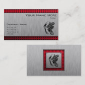 ブラシ仕上げメタルルックダートバイク 名刺 (正面/裏面)